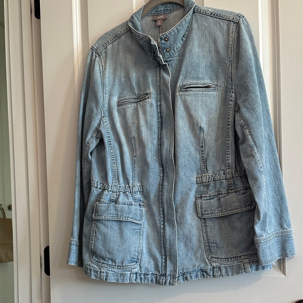 J. Jill Women's Sky Blue Jean Jacket - Picture 6 of 6